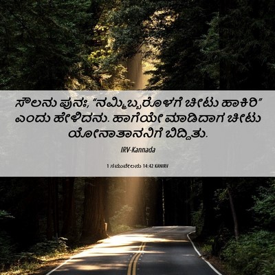 Picture 06 - 1 ಸಮುವೇಲನು 14:42 KANIRV - ಸೌಲನು ಪುನಃ, - Bible Verse Picture
