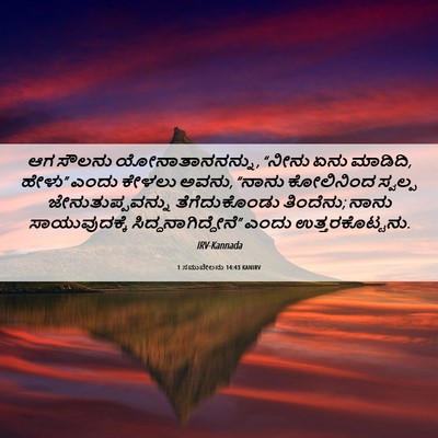 Picture 06 - 1 ಸಮುವೇಲನು 14:43 KANIRV - ಆಗ ಸೌಲನು - Bible Verse Picture