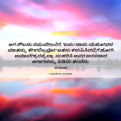 Picture 06 - 1 ಸಮುವೇಲನು 15:20 KANIRV - ಆಗ ಸೌಲನು - Bible Verse Picture