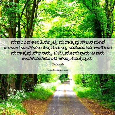 Picture 06 - 1 ಸಮುವೇಲನು 16:23 KANIRV - ದೇವರಿಂದ - Bible Verse Picture