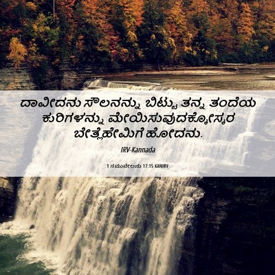 Picture 06 - 1 ಸಮುವೇಲನು 17:15 KANIRV - ದಾವೀದನು ಸೌಲನನ್ನು - Bible Verse Picture