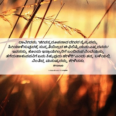 Picture 06 - 1 ಸಮುವೇಲನು 17:26 KANIRV - ದಾವೀದನು, - Bible Verse Picture