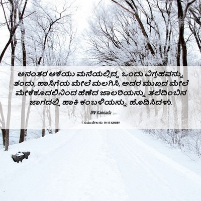 Picture 06 - 1 ಸಮುವೇಲನು 19:13 KANIRV - ಅನಂತರ ಆಕೆಯು - Bible Verse Picture