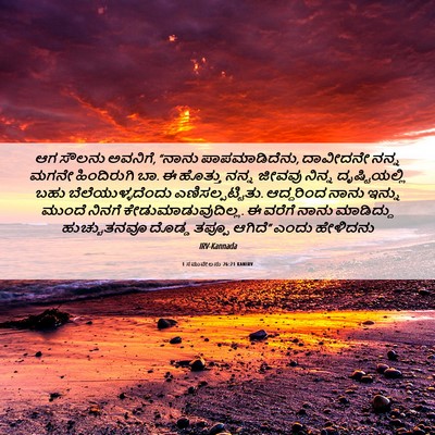 Picture 06 - 1 ಸಮುವೇಲನು 26:21 KANIRV - ಆಗ ಸೌಲನು ಅವನಿಗೆ, - Bible Verse Picture