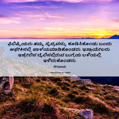 Picture 06 - 1 ಸಮುವೇಲನು 29:1 KANIRV - ಫಿಲಿಷ್ಟಿಯರು ತಮ್ಮ - Bible Verse Picture
