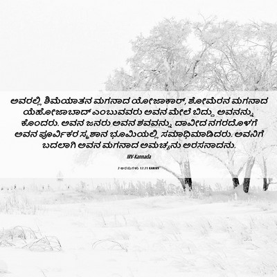Picture 06 - 2 ಅರಸುಗಳು 12:21 KANIRV - ಅವರಲ್ಲಿ ಶಿಮೆಯಾತನ - Bible Verse Picture