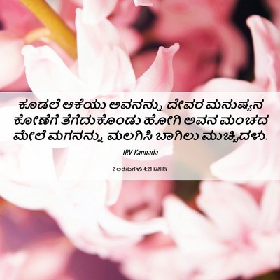 Picture 06 - 2 ಅರಸುಗಳು 4:21 KANIRV - ಕೂಡಲೆ ಆಕೆಯು - Bible Verse Picture