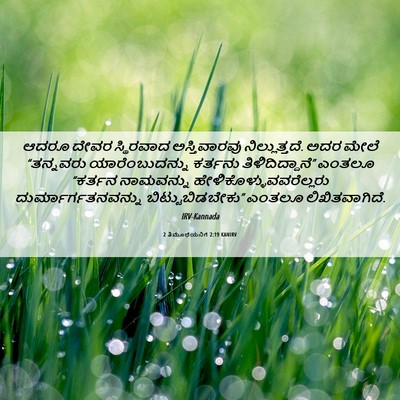 Picture 06 - 2 ತಿಮೊಥೆಯನಿಗೆ 2:19 KANIRV - ಆದರೂ ದೇವರ - Bible Verse Picture