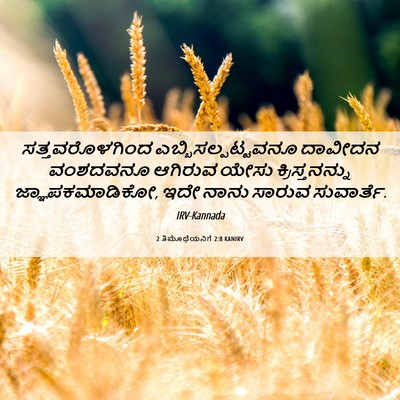 Picture 06 - 2 ತಿಮೊಥೆಯನಿಗೆ 2:8 KANIRV - ಸತ್ತವರೊಳಗಿಂದ - Bible Verse Picture