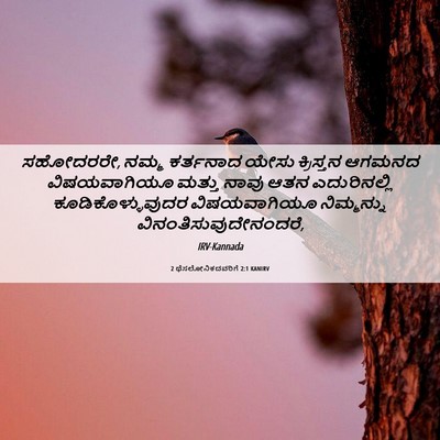 Picture 06 - 2 ಥೆಸಲೋನಿಕದವರಿಗೆ 2:1 KANIRV - ಸಹೋದರರೇ, ನಮ್ಮ - Bible Verse Picture