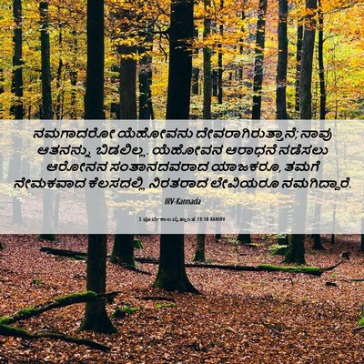 Picture 06 - 2 ಪೂರ್ವಕಾಲವೃತ್ತಾಂತ 13:10 KANIRV - ನಮಗಾದರೋ ಯೆಹೋವನು - Bible Verse Picture