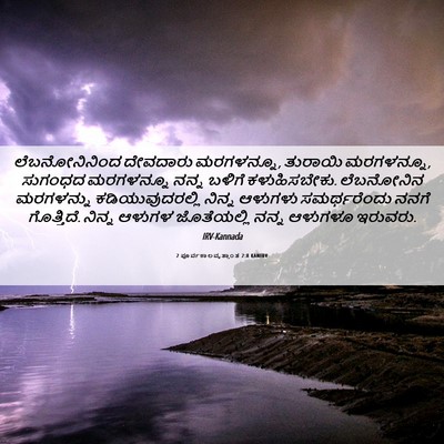 Picture 06 - 2 ಪೂರ್ವಕಾಲವೃತ್ತಾಂತ 2:8 KANIRV - ಲೆಬನೋನಿನಿಂದ - Bible Verse Picture
