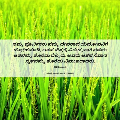 Picture 06 - 2 ಪೂರ್ವಕಾಲವೃತ್ತಾಂತ 29:6 KANIRV - ನಮ್ಮ ಪೂರ್ವಿಕರು - Bible Verse Picture