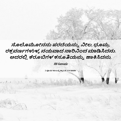 Picture 06 - 2 ಪೂರ್ವಕಾಲವೃತ್ತಾಂತ 3:14 KANIRV - ಸೊಲೊಮೋನನು - Bible Verse Picture