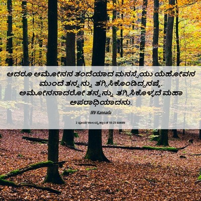 Picture 06 - 2 ಪೂರ್ವಕಾಲವೃತ್ತಾಂತ 33:23 KANIRV - ಆದರೂ ಆಮೋನನ - Bible Verse Picture