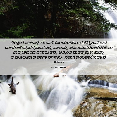 Picture 06 - 2 ಪೇತ್ರನು 1:4 KANIRV - ನೀವು ಲೋಕದಲ್ಲಿ - Bible Verse Picture