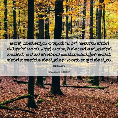 Picture 06 - 2 ಸಮುವೇಲನು 19:42 KANIRV - ಅದಕ್ಕೆ ಯೆಹೂದ್ಯರು - Bible Verse Picture