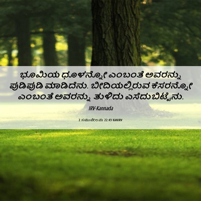 Picture 06 - 2 ಸಮುವೇಲನು 22:43 KANIRV - ಭೂಮಿಯ ಧೂಳನ್ನೋ - Bible Verse Picture