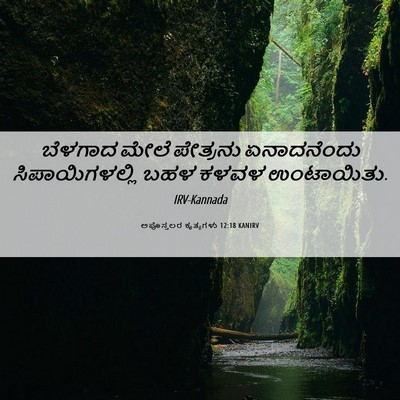 Picture 06 - ಅಪೊಸ್ತಲರ ಕೃತ್ಯಗಳು 12:18 KANIRV - ಬೆಳಗಾದ ಮೇಲೆ - Bible Verse Picture