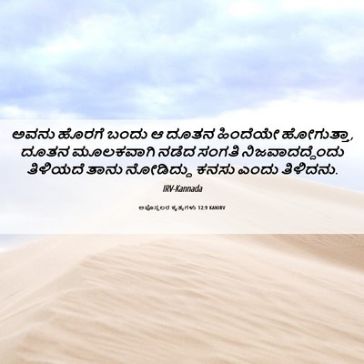 Picture 06 - ಅಪೊಸ್ತಲರ ಕೃತ್ಯಗಳು 12:9 KANIRV - ಅವನು ಹೊರಗೆ ಬಂದು ಆ - Bible Verse Picture