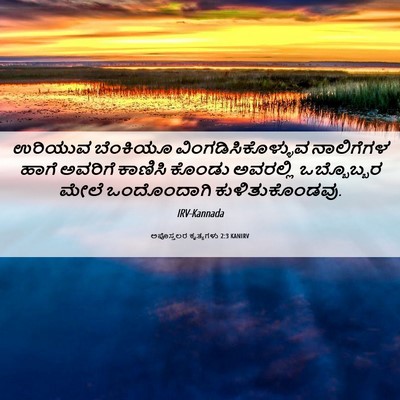 Picture 06 - ಅಪೊಸ್ತಲರ ಕೃತ್ಯಗಳು 2:3 KANIRV - ಉರಿಯುವ ಬೆಂಕಿಯೂ - Bible Verse Picture