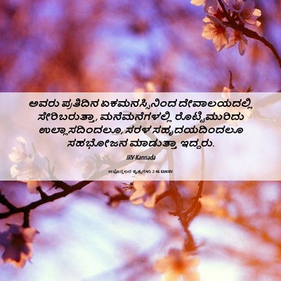 Picture 06 - ಅಪೊಸ್ತಲರ ಕೃತ್ಯಗಳು 2:46 KANIRV - ಅವರು ಪ್ರತಿದಿನ - Bible Verse Picture