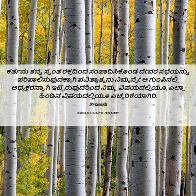Picture 06 - ಅಪೊಸ್ತಲರ ಕೃತ್ಯಗಳು 20:28 KANIRV - ಕರ್ತನು ತನ್ನ ಸ್ವಂತ - Bible Verse Picture