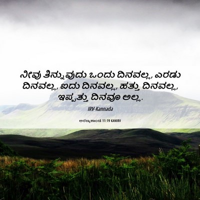 Picture 06 - ಅರಣ್ಯಕಾಂಡ 11:19 KANIRV - ನೀವು ತಿನ್ನುವುದು - Bible Verse Picture