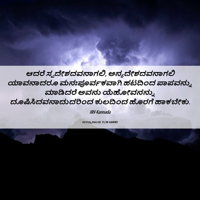 Picture 06 - ಅರಣ್ಯಕಾಂಡ 15:30 KANIRV - ಆದರೆ - Bible Verse Picture