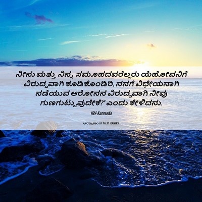 Picture 06 - ಅರಣ್ಯಕಾಂಡ 16:11 KANIRV - ನೀನು ಮತ್ತು ನಿನ್ನ - Bible Verse Picture