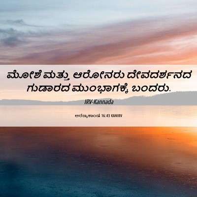 Picture 06 - ಅರಣ್ಯಕಾಂಡ 16:43 KANIRV - ಮೋಶೆ ಮತ್ತು ಆರೋನರು - Bible Verse Picture