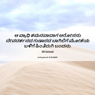 Picture 06 - ಅರಣ್ಯಕಾಂಡ 16:50 KANIRV - ಆ ವ್ಯಾಧಿ ಶಮನವಾದಾಗ - Bible Verse Picture