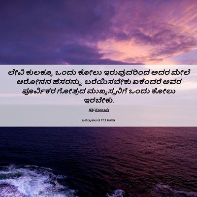 Picture 06 - ಅರಣ್ಯಕಾಂಡ 17:3 KANIRV - ಲೇವಿ ಕುಲಕ್ಕೂ ಒಂದು - Bible Verse Picture