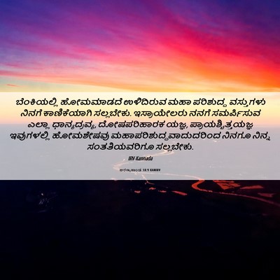 Picture 06 - ಅರಣ್ಯಕಾಂಡ 18:9 KANIRV - ಬೆಂಕಿಯಲ್ಲಿ - Bible Verse Picture