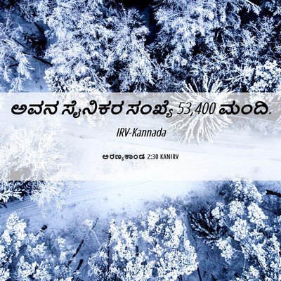 Picture 06 - ಅರಣ್ಯಕಾಂಡ 2:30 KANIRV - ಅವನ ಸೈನಿಕರ ಸಂಖ್ಯೆ - Bible Verse Picture