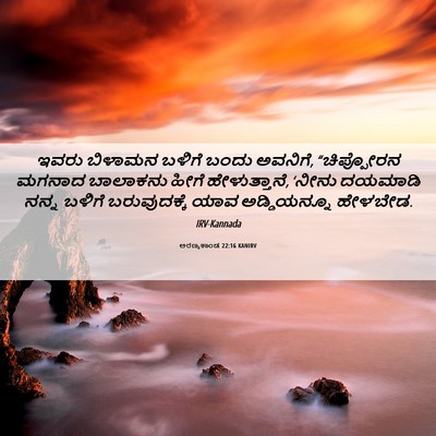 Picture 06 - ಅರಣ್ಯಕಾಂಡ 22:16 KANIRV - ಇವರು ಬಿಳಾಮನ ಬಳಿಗೆ - Bible Verse Picture