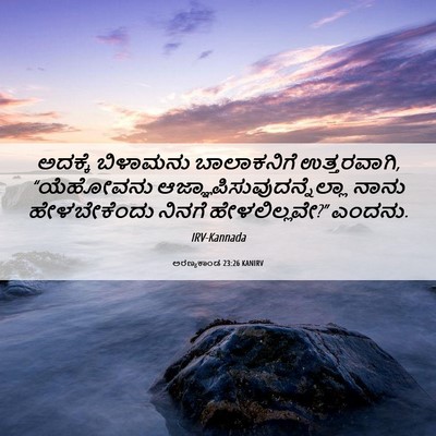 Picture 06 - ಅರಣ್ಯಕಾಂಡ 23:26 KANIRV - ಅದಕ್ಕೆ ಬಿಳಾಮನು - Bible Verse Picture