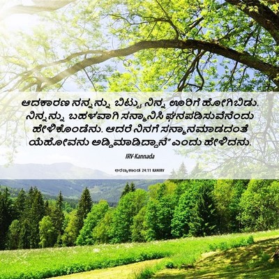 Picture 06 - ಅರಣ್ಯಕಾಂಡ 24:11 KANIRV - ಆದಕಾರಣ ನನ್ನನ್ನು - Bible Verse Picture