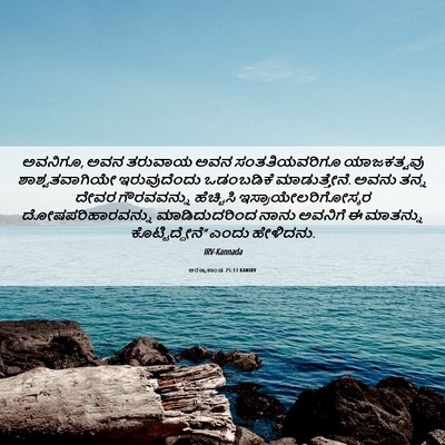 Picture 06 - ಅರಣ್ಯಕಾಂಡ 25:13 KANIRV - ಅವನಿಗೂ, ಅವನ ತರುವಾಯ - Bible Verse Picture
