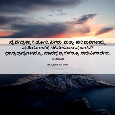 Picture 06 - ಅರಣ್ಯಕಾಂಡ 29:21 KANIRV - ನೈವೇದ್ಯಕ್ಕಾಗಿ - Bible Verse Picture