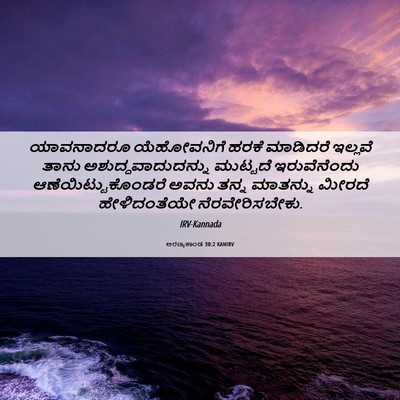 Picture 06 - ಅರಣ್ಯಕಾಂಡ 30:2 KANIRV - ಯಾವನಾದರೂ - Bible Verse Picture