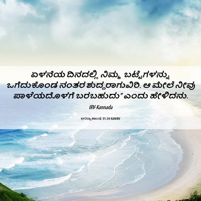 Picture 06 - ಅರಣ್ಯಕಾಂಡ 31:24 KANIRV - ಏಳನೆಯ ದಿನದಲ್ಲಿ - Bible Verse Picture