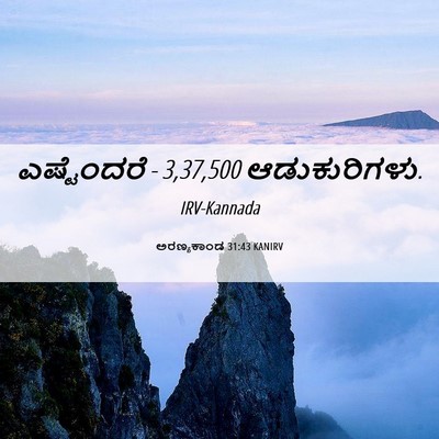Picture 06 - ಅರಣ್ಯಕಾಂಡ 31:43 KANIRV - ಎಷ್ಟೆಂದರೆ - 3,37,500 - Bible Verse Picture