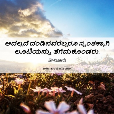 Picture 06 - ಅರಣ್ಯಕಾಂಡ 31:53 KANIRV - ಅದಲ್ಲದೆ - Bible Verse Picture