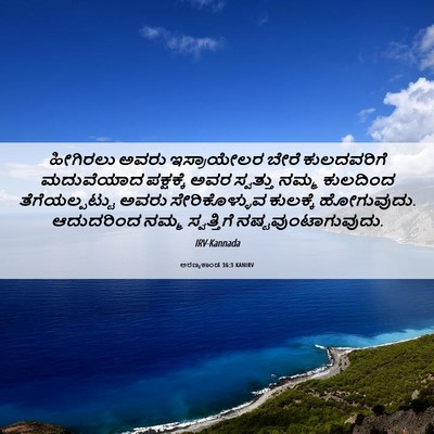 Picture 06 - ಅರಣ್ಯಕಾಂಡ 36:3 KANIRV - ಹೀಗಿರಲು ಅವರು - Bible Verse Picture