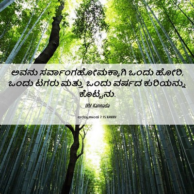 Picture 06 - ಅರಣ್ಯಕಾಂಡ 7:15 KANIRV - ಅವನು - Bible Verse Picture