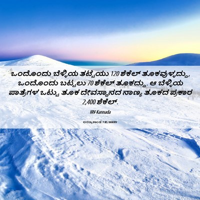 Picture 06 - ಅರಣ್ಯಕಾಂಡ 7:85 KANIRV - ಒಂದೊಂದು ಬೆಳ್ಳಿಯ - Bible Verse Picture