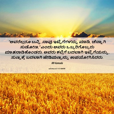 Picture 06 - ಆದಿಕಾಂಡ 11:3 KANIRV - “ಅವರೆಲ್ಲರೂ ಬನ್ನಿ, - Bible Verse Picture