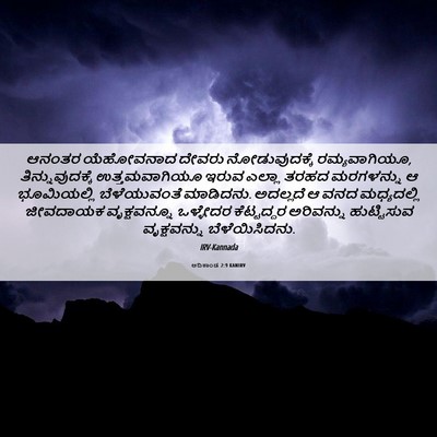 Picture 06 - ಆದಿಕಾಂಡ 2:9 KANIRV - ಆನಂತರ ಯೆಹೋವನಾದ - Bible Verse Picture