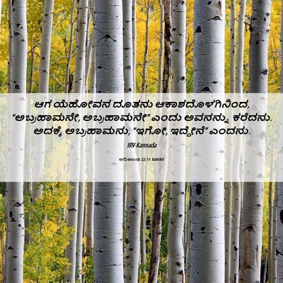 Picture 06 - ಆದಿಕಾಂಡ 22:11 KANIRV - ಆಗ ಯೆಹೋವನ ದೂತನು - Bible Verse Picture